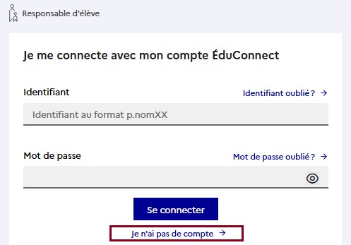 educonnect pas de compte